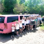 Girls birthday party with Johnny B's Pink Limousine in CHarlotte NC