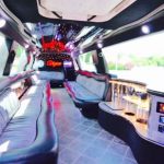 interior white Lincoln Navigator limo